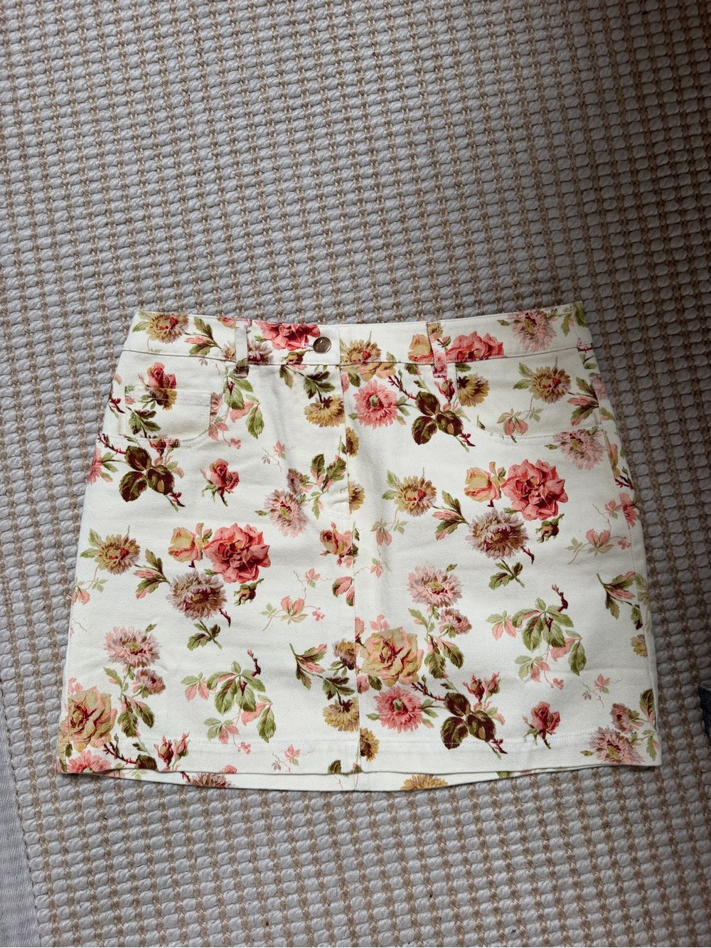 Tuckernuck Floral Print Denim Mini Skirt